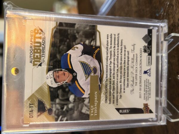 2017-18 Ultimate Debut Threads /149 RPA Tage Thompson - Image 2
