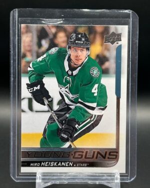 2018-19 Upper Deck Series 1 Young Guns Miro Heiskanen Rookie #246, featuring the Dallas Stars defenseman in his debut season, iconic Young Guns rookie status, and crisp photography from Upper Deck.