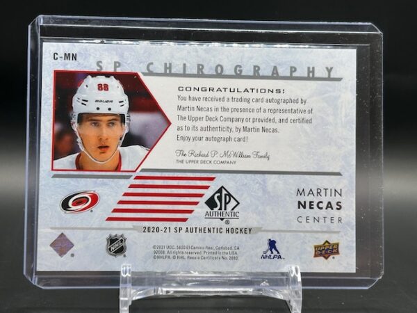 2020-21 Sp Authentic #C-MN Martin Necas Chirography - Image 2
