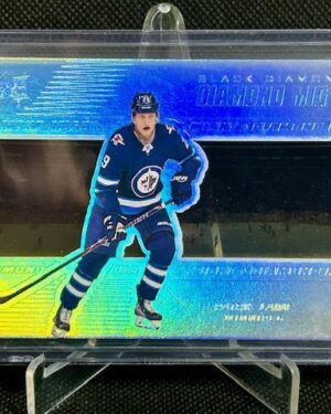 2018-19 Upper Deck Black Diamond Patrik Laine Diamond Mighty /99 #DM-PL, featuring a rare premium insert design, serial numbered out of 99, and Winnipeg Jets star from the Black Diamond set.
