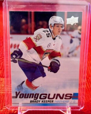2019-20 Upper Deck Series 1 Young Guns #216 Brady Keeper rookie hockey card featuring Florida Panthers