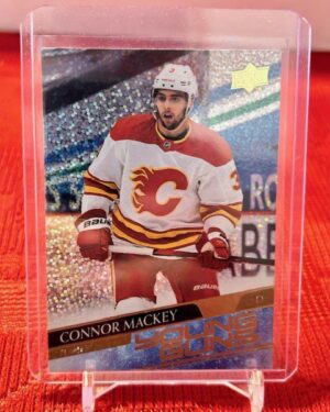 2020-21 Upper Deck Extended Series Young Guns Speckled Rainbow Foil #707 Connor Mackey Calgary Flames