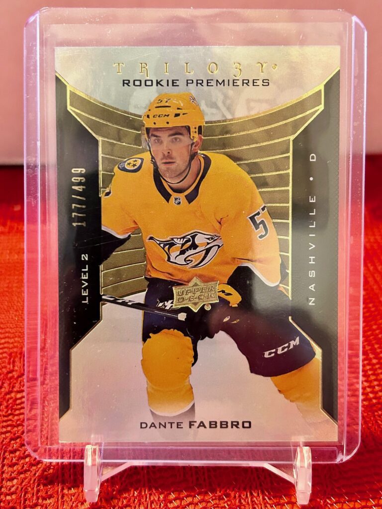 Dante Fabbro 2019-20 Upper Deck Trilogy Premieres Level 2 #88 rookie hockey card Nashville Predators