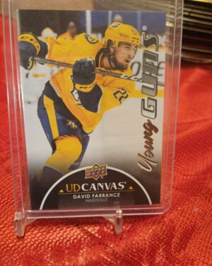 David Farrance 2021-22 Upper Deck Young Guns Canvas Black Parallel Rookie RC #C98 hockey card