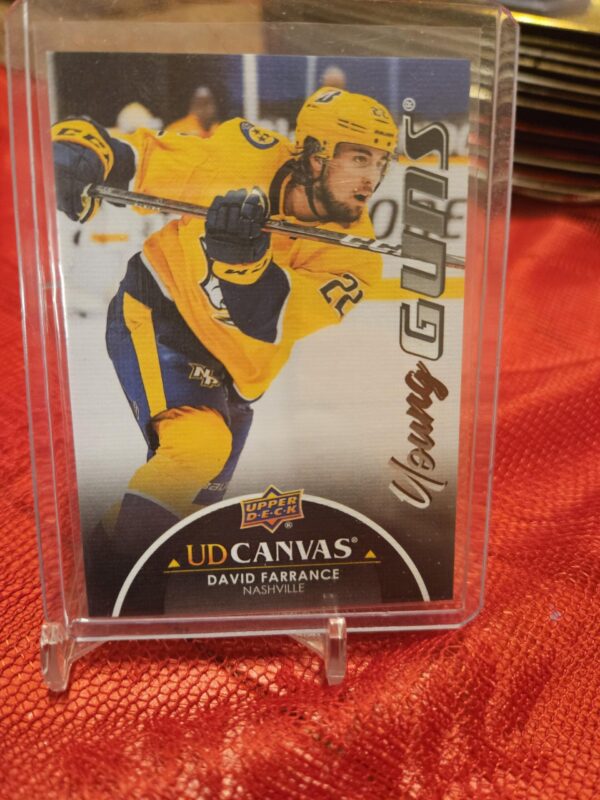 DAVID FARRANCE 2021-22 UD YOUNG GUNS CANVAS RC BLACK PARALLEL SP ROOKIE CARD C98