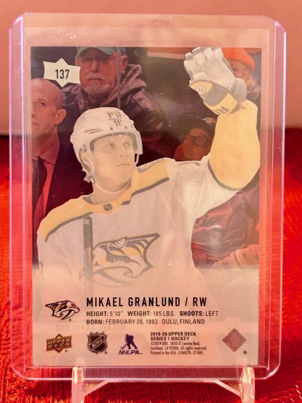 2019-20 Upper Deck Clear Cut Base #137 Mikael Garnlund - Image 2