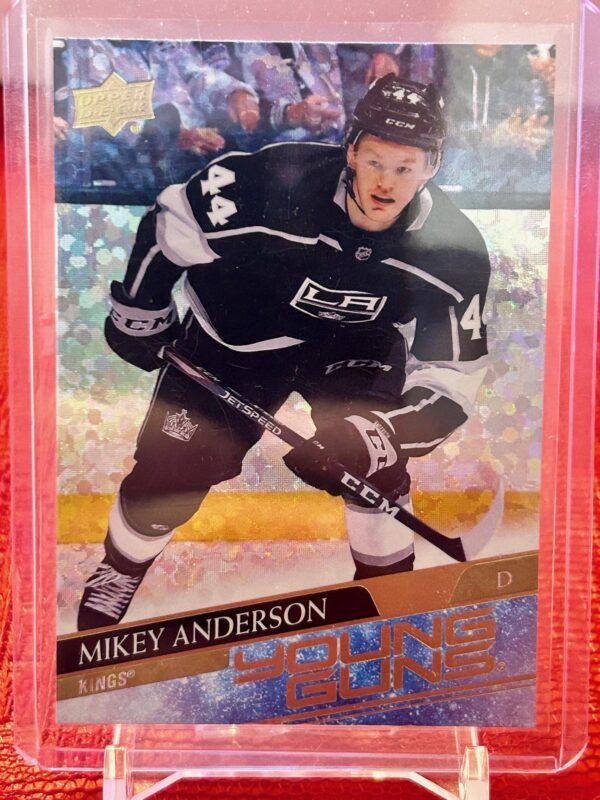 2020-21 Upper Deck Mikey Anderson Speckled Rainbow Foil Young Guns #233 rookie card front