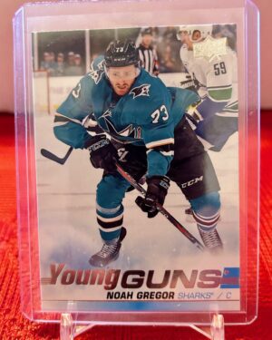 2019-20 Upper Deck Series 1 Young Guns #462 Noah Gregor rookie, mint condition for Sharks fans