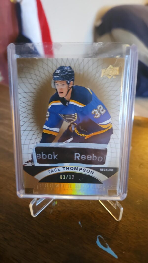 2017-18 UD Premier Gold Rookie Tage Thompson Neckline Patch /12 #57
