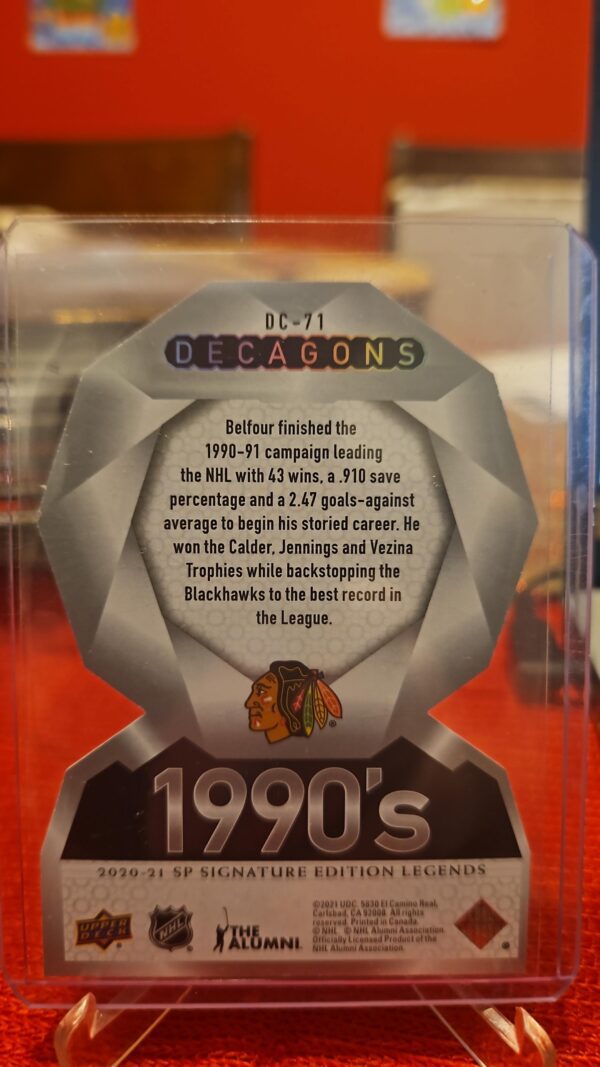 2020-21 Upper Deck SP Signature Edition Legends Decagons Ed Belfour #DC-71 - Image 2