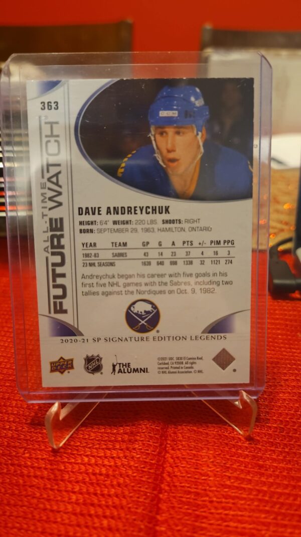 2020-21 Sp All- Time Future Watch Dave Andreychuk 025/199 #363 - Image 2