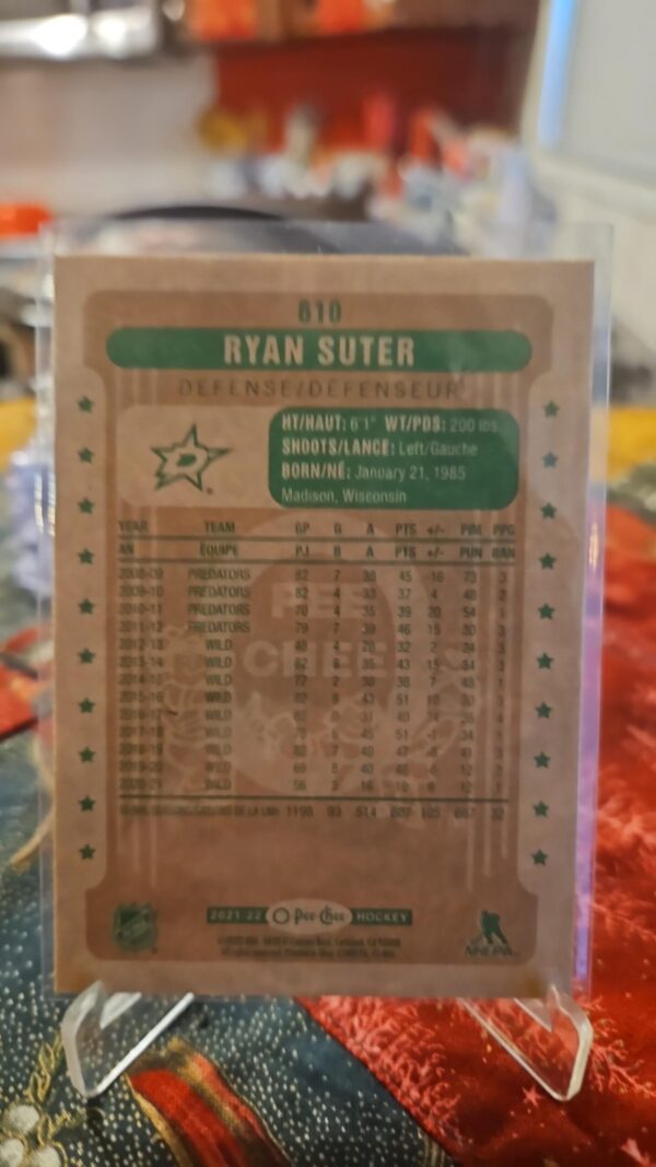 2021-22 Upper Deck O-Pee-Chee Retro Update #610 Ryan Suter - Image 2