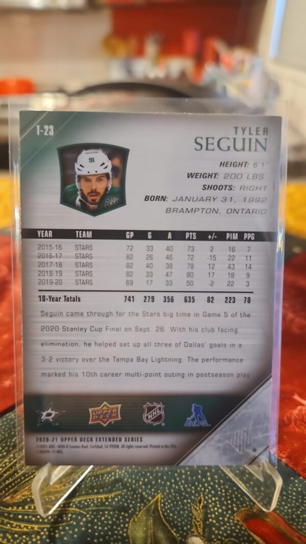 2020-21 Upper Deck Extended 05-06 Tribute Base #T-28 Tyler Seguin - Image 2