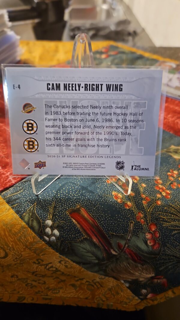 2020-21 Upper Deck SP Signature Legends Edition #E-4 Cam Neely - Image 2