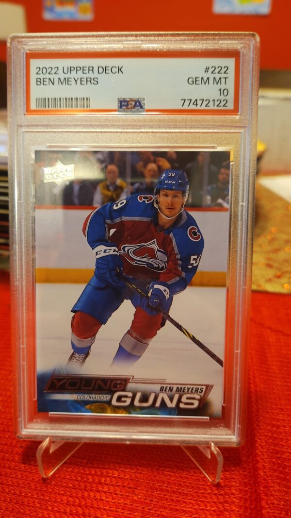 2022-23 Upper Deck Young Guns #222 Ben Meyers PSA 10 Rookie Colorado Avalanche