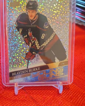 2020-21 Upper Deck Series 2 Young Guns Speckled Rainbow Foil #499 Brayden Burke Arizona Coyotes
