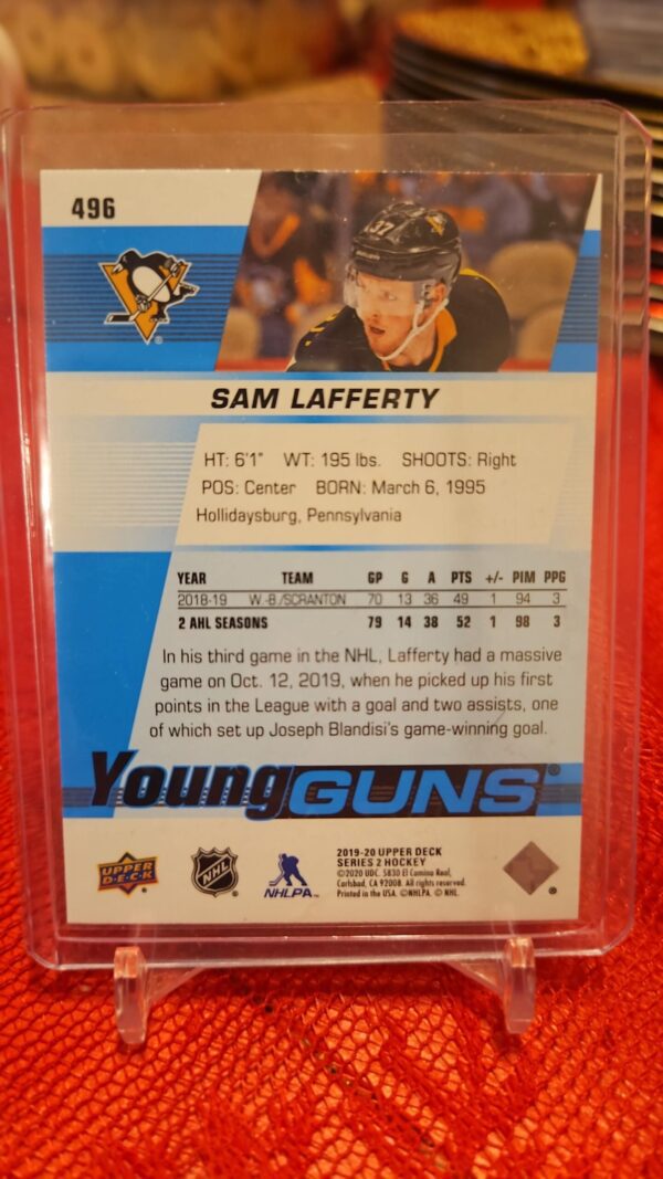 2019-20 Upper Deck Young Guns Sam Lafferty #496 - Image 2