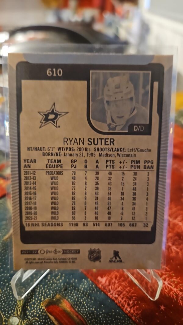 2021-22 O-pee-chee Update Base #610 Ryan Suter - Image 2