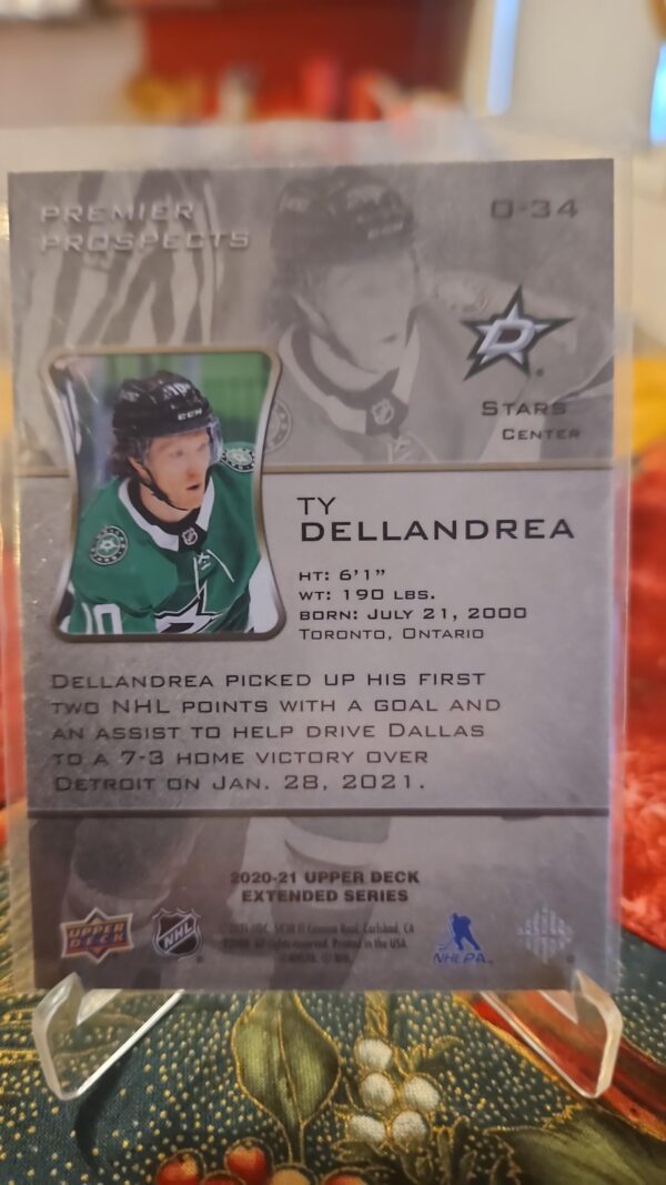 Ty Dellandrea Upper Deck Extended Ovation Premier Prospects #0-34 - Image 2