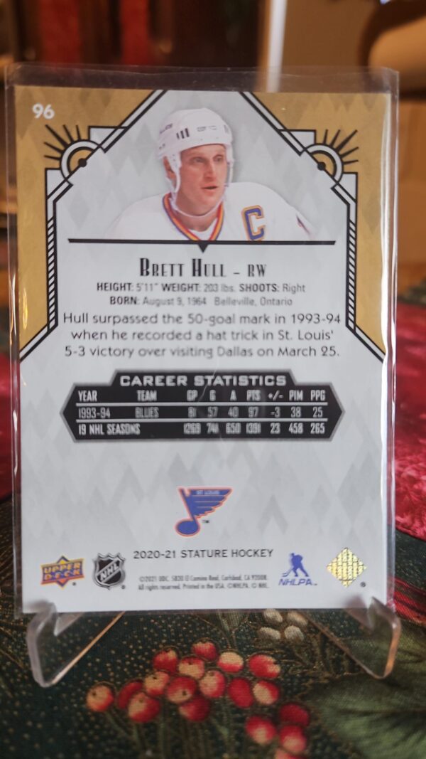 2020-21 Upper Deck Stature Base #96 Bret Hull - Image 3