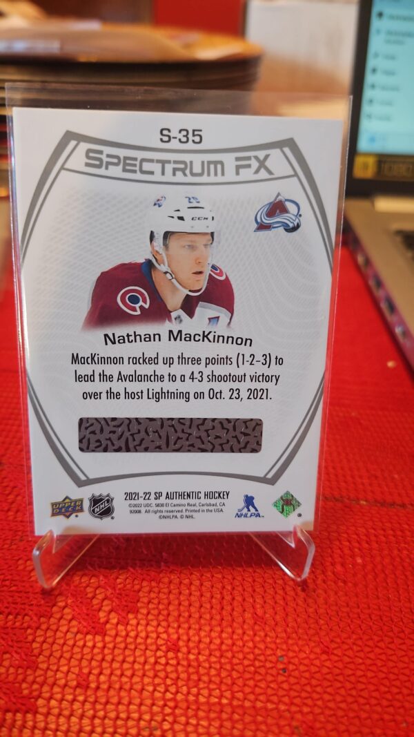 2021-22 Sp Authentic Spectrum Fx Nathan Mackinnon #s-35 - Image 2