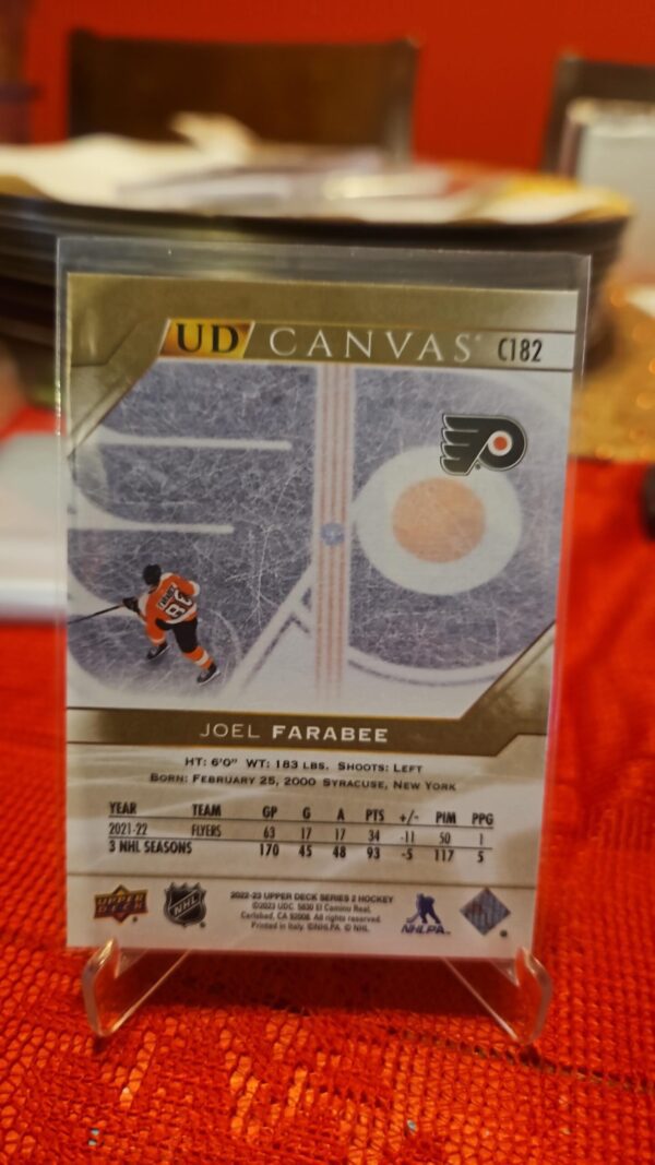 2022-23 Upper Deck Series 2 Canvas Joel Farabee #182 - Image 2