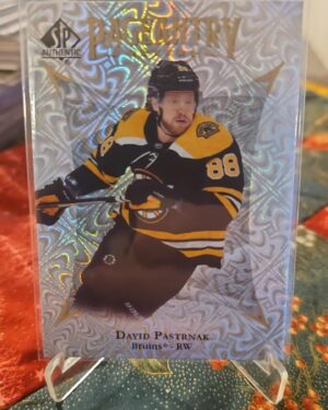 David Pastrnak 2021-22 SP Authentic Pageantry #P-14 insert hockey card