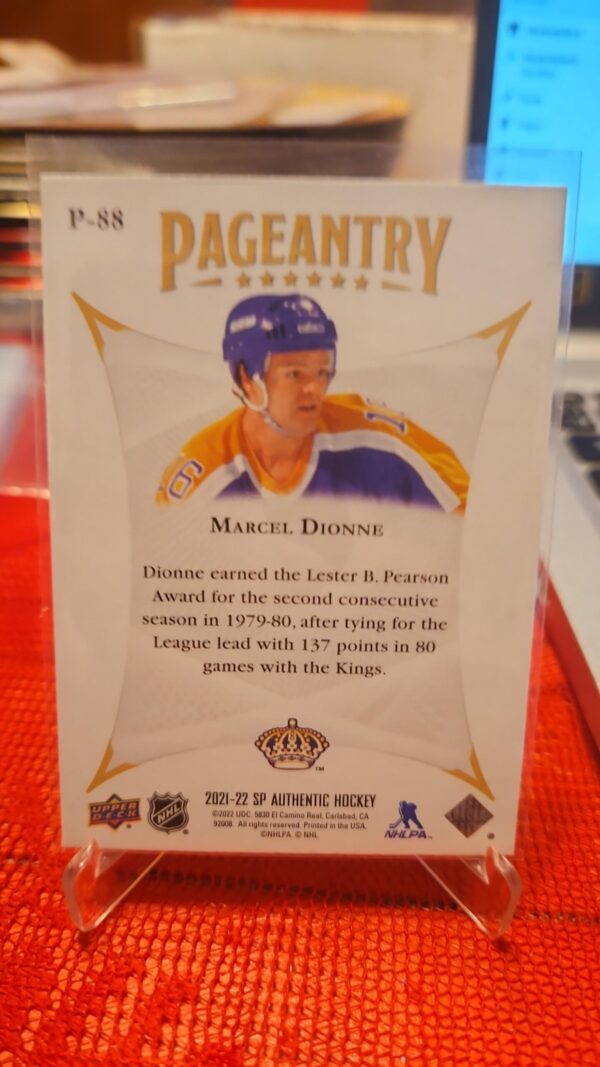 2021-22 Upper Deck Sp Authentic Pageantry Marcel Dionne #p-88 - Image 2