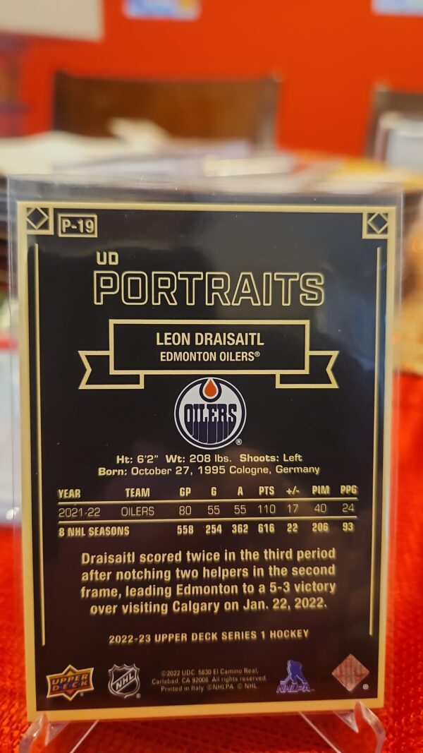 2022-23 Upper Deck Portraits #p-19 Leon Draisaitl - Image 2