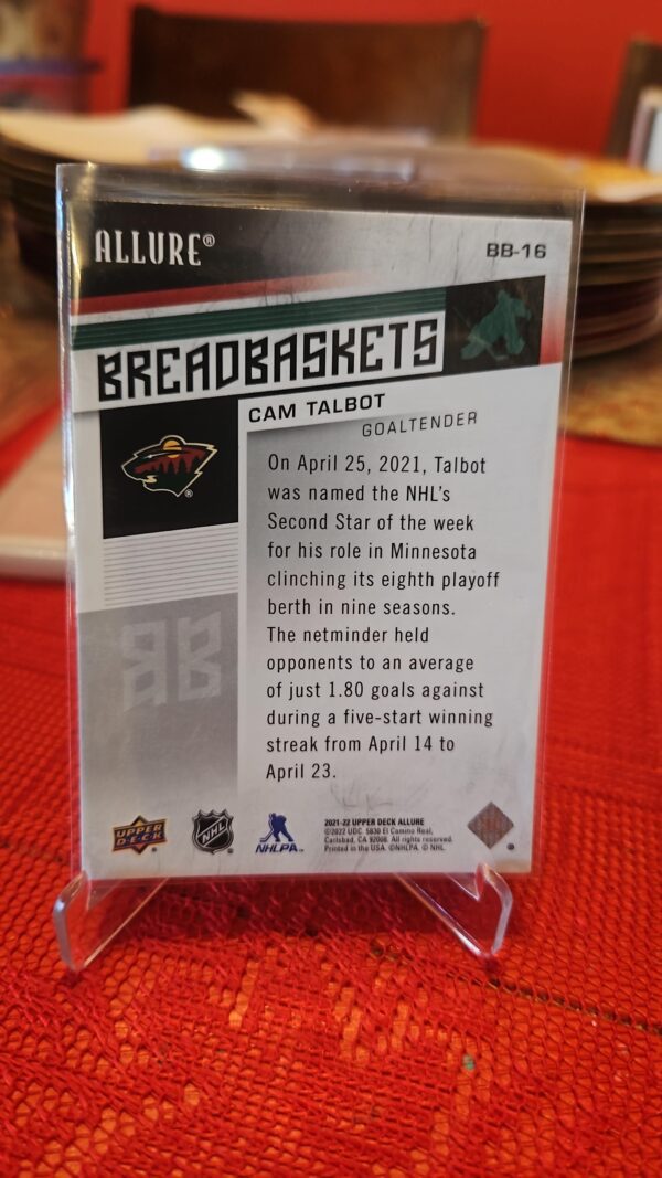 2021-22 Upper Deck Allure Breadbaskets Cam Talbot #bb-16 - Image 2