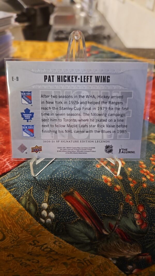 2020-21 SP Signature Edition Legends Evolve #E-9 Pat Hickey - Image 2