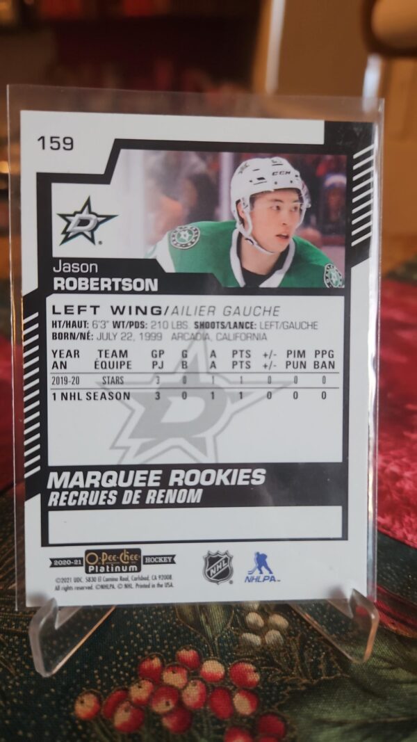 2020-21 O-Pee-Chee Platinum Marquee Rookies #159 Jason Robertson - Image 2
