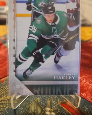 2020-21 Upper Deck Extended Series Young Guns Retro Thomas Harley Rookie Card #T-97 featuring Dallas Stars defenseman in rookie season collectible hockey card