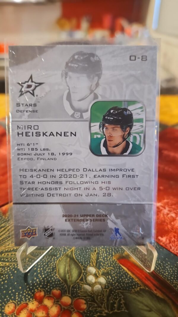 2020-21 Upper Deck Extended Series Ovation Miro Heiskanen #0-8 - Image 2