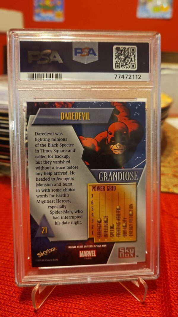 2022 Marvel Metal Univers #21 Daredevil Grandiose Psa9 - Image 2