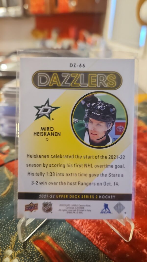 2021-22 Upper Deck Series 2 Blue Dazzler Miro Heiskanen #DZ-66 - Image 2