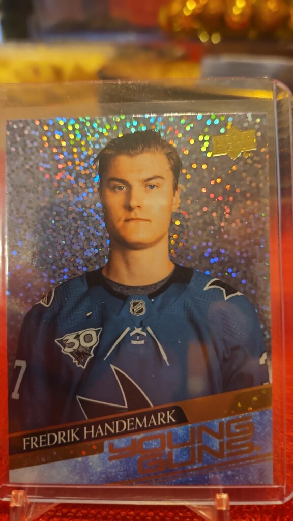 Fredrik Handemark Upper Deck Extended Series Speckled Rainbow Foil 2020-21 Young Guns rookie card #711