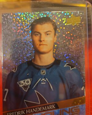 Fredrik Handemark Upper Deck Extended Series Speckled Rainbow Foil 2020-21 Young Guns rookie card #711