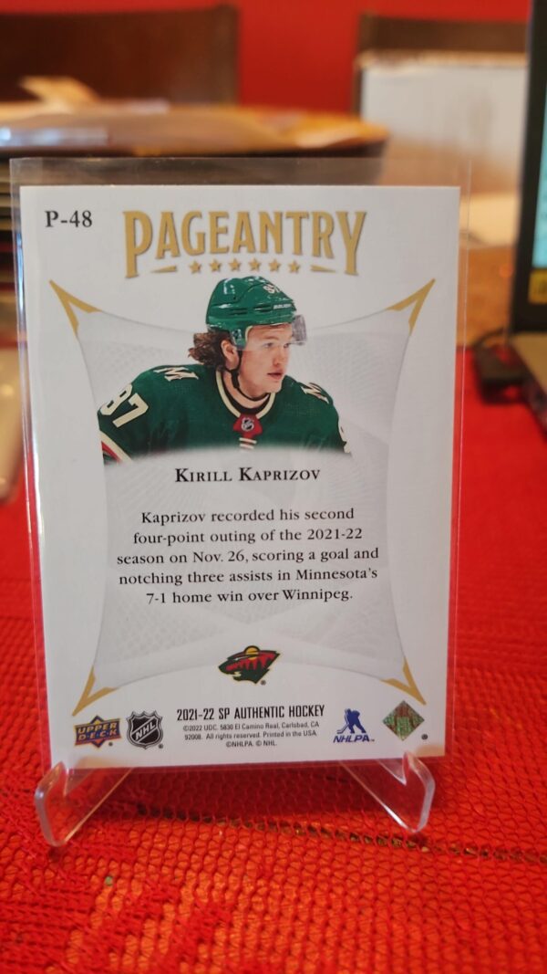 2021-22 Sp Authentic Pageantry Kirill Kaprizov #p-48 - Image 2