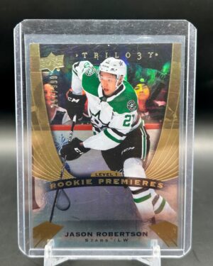 2020-21 Upper Deck Trilogy Rookie Premiers Level 1 Jason Robertson Rookie Card #76 /999 Dallas Stars
