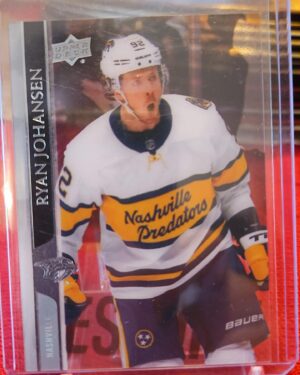 2020-21 Upper Deck Series 2 Clear Cut Ryan Johansen #357 hockey card featuring Nashville Predators collectible
