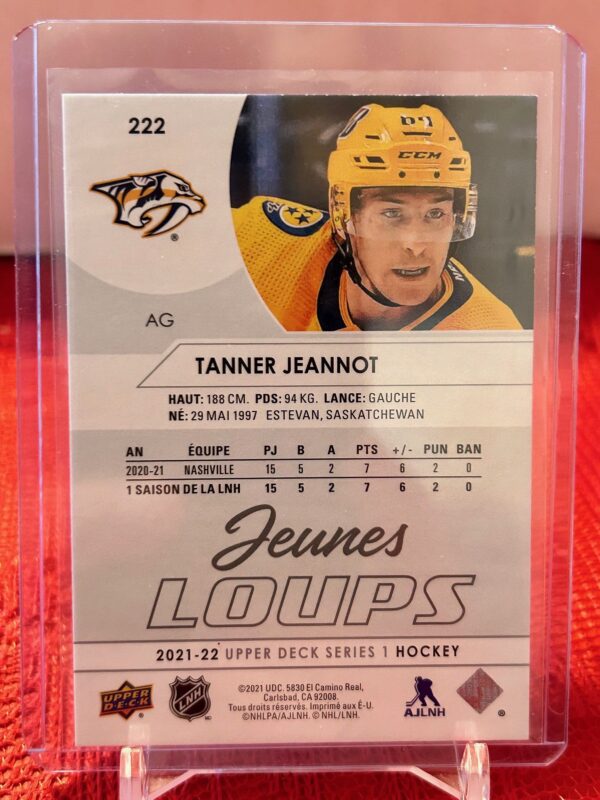 2021-22 Upper Deck French Young Guns Tanner Jeannot#222 - Image 2