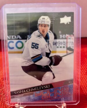 Sasha Chmelevski Young Guns rookie card 2020-21 Upper Deck #718 San Jose Sharks
