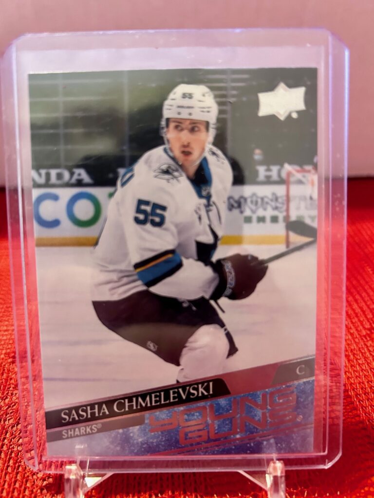 Sasha Chmelevski Young Guns rookie card 2020-21 Upper Deck #718 San Jose Sharks