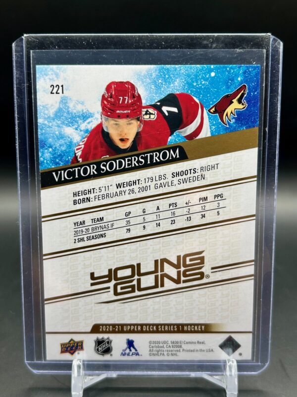 2020-21 Upper Deck Silver Foil Young Guns Victor Soderstrom #221 - Image 2