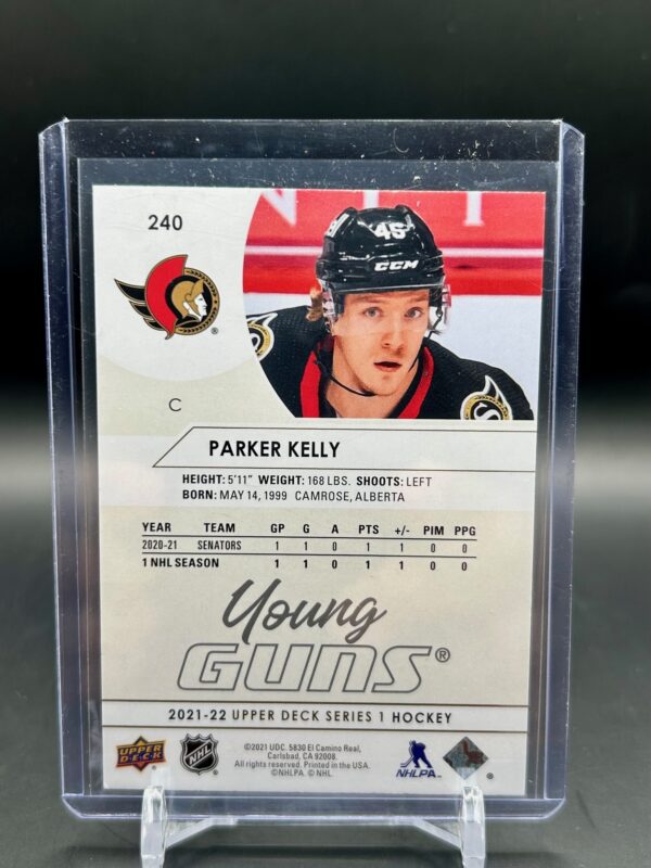 2021-22 Upper Deck Silver Foil Young Guns #240 Parker Kelly - Image 2