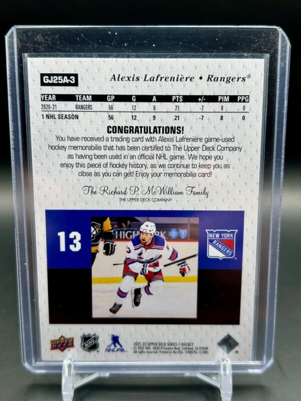 21-22 Upper Deck Game Jersey 25th Anniversary Achievement card #GJ25-3 - Image 2