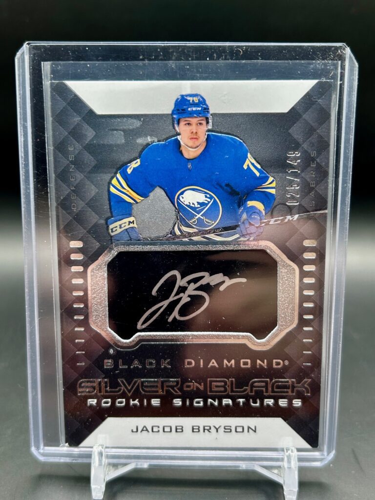 2021-22 Black Diamond Silver on Black Rookie Signatures /149 #SB-JB Jacob Bryson Buffalo Sabres