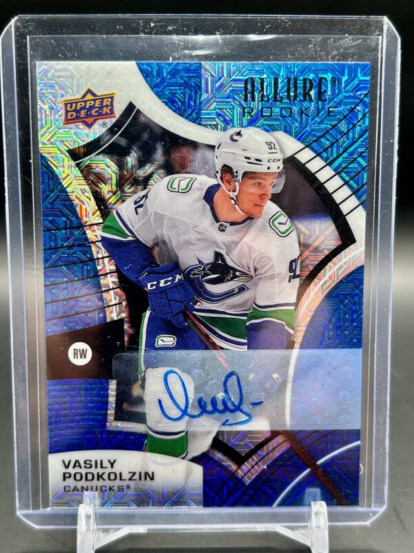 2021-22 Upper Deck Allure Blue Line Rookie Auto #107 Vasily Podkolzin /35