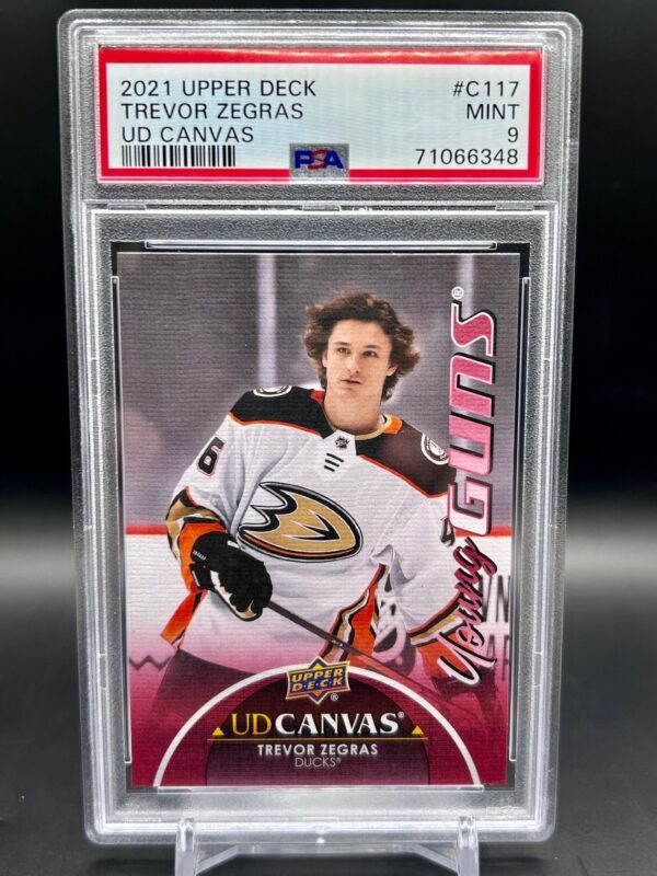 2021-22 Upper Deck psa 9 Young guns canvas #c117 Trevor Zegras